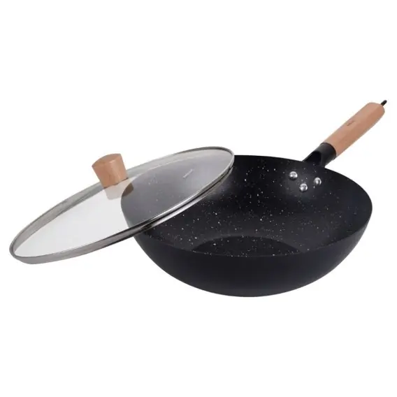 Premium Wok Z Pokrywą Z Powłoką Marmurkową 30cm Kinghoff Kh-1984 Lumarko
